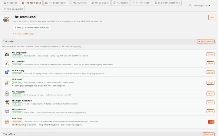 The Team Lead’s page: what is still to do, recommended and good to know